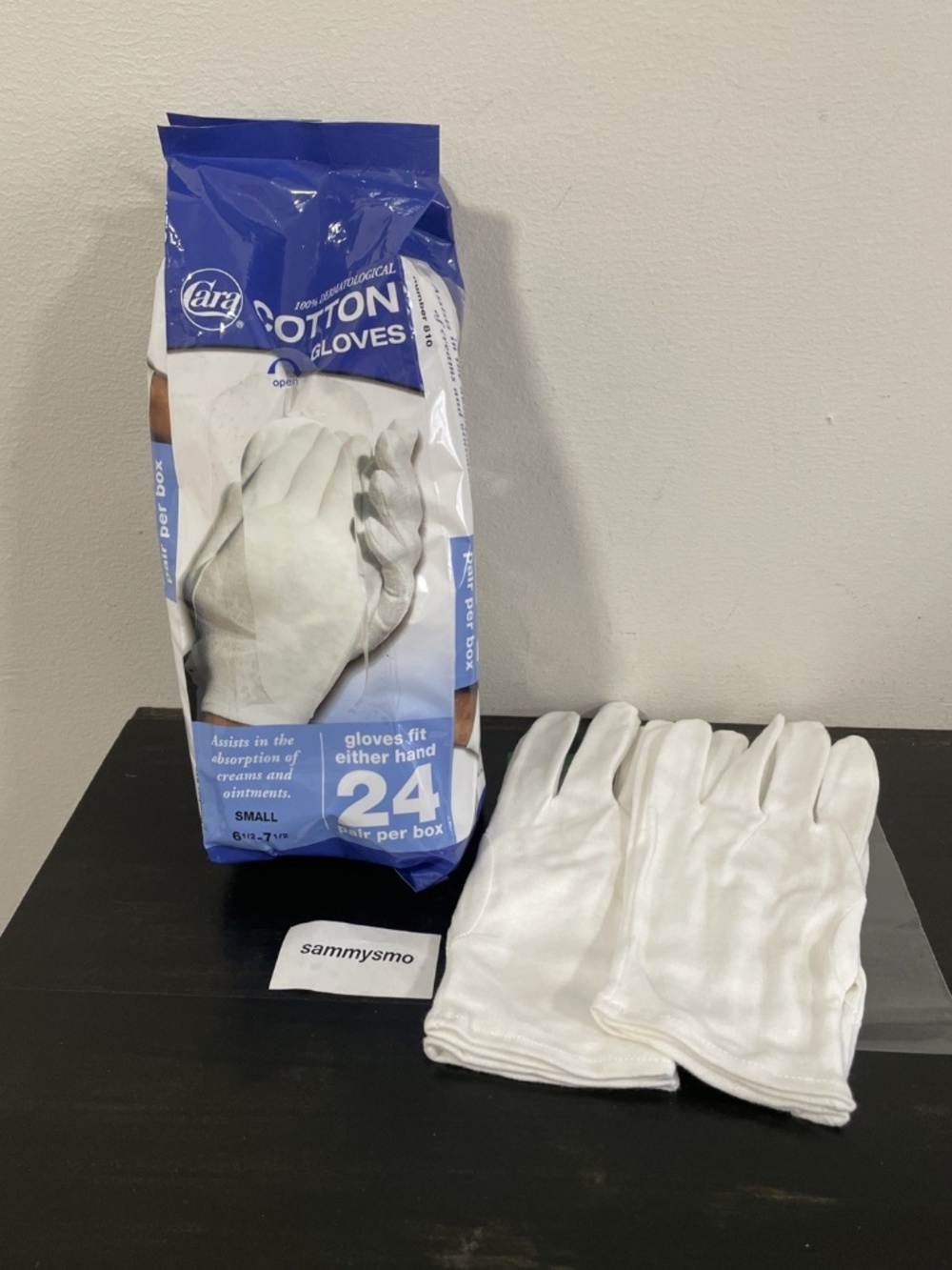 Cara Disposable Cotton Gloves Hypo-Allergenic Soft Hand Therapy SMALL x4
